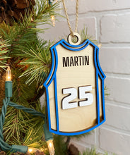 Load image into Gallery viewer, Custom Basketball Jersey | Ornament | Personalized Ornament | Wooden Ornament | Sports Ornament