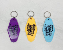 Load image into Gallery viewer, Fueled By Iced Coffee & Road Rage | Motel Keychain