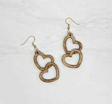 Load image into Gallery viewer, Double Hearts Dangle Earrings | Valentines | Trendy Earrings