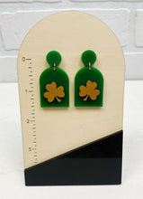 Load image into Gallery viewer, St. Patrick's Shamrocks | Drop Earrings | Trendy Earrings | St. Patrick's Day