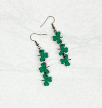 Load image into Gallery viewer, Shamrock Trio | Dangle Earrings | St. Patrick's Day