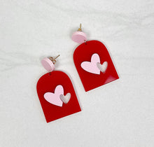 Load image into Gallery viewer, Valentine's Day | Drop Earrings | Trendy Earrings | Heart Earrings