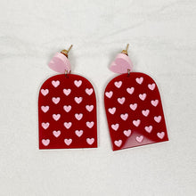 Load image into Gallery viewer, Valentine Hearts | Drop Earrings | Trendy Earrings | Valentine's Day