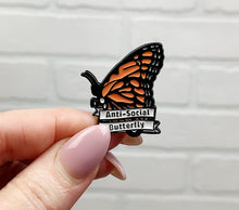 Load image into Gallery viewer, Anti-Social Butterfly | Enamel Pin

