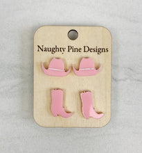 Load image into Gallery viewer, Pink Cowgirl | Stud Earrings | Trendy Earrings
