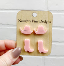 Load image into Gallery viewer, Pink Cowgirl | Stud Earrings | Trendy Earrings
