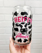 Load image into Gallery viewer, Heifer Please | Beer Can Glass | Libbey Glass | Iced Coffee | 16oz
