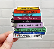 Load image into Gallery viewer, I Love Banned Books | Sticker | Vinyl Decal | Die Cut Sticker

