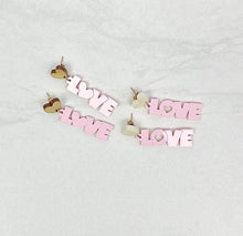 Load image into Gallery viewer, Love | Drop Earrings | Trendy Earrings | Valentine&#39;s Day
