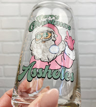 Load image into Gallery viewer, Merry Christmas Assholes | Beer Can Glass | Libbey Glass | Iced Coffee | 16oz
