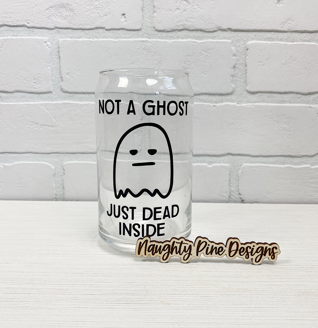 Not A Ghost | Beer Can Glass | Libbey Glass | Iced Coffee | 16oz