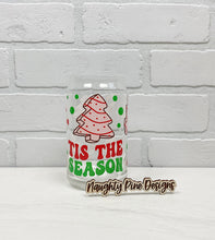 Load image into Gallery viewer, Tis The Season Christmas Cakes | Beer Can Glass | Libbey Glass | Iced Coffee | 16oz
