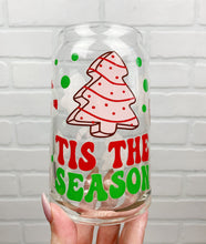 Load image into Gallery viewer, Tis The Season Christmas Cakes | Beer Can Glass | Libbey Glass | Iced Coffee | 16oz
