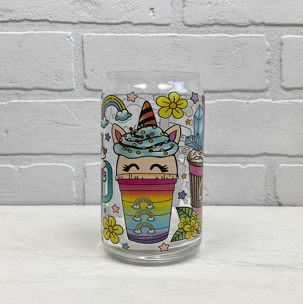 Unicorn Drinks | Beer Can Glass | Libbey Glass | Iced Coffee | 16oz
