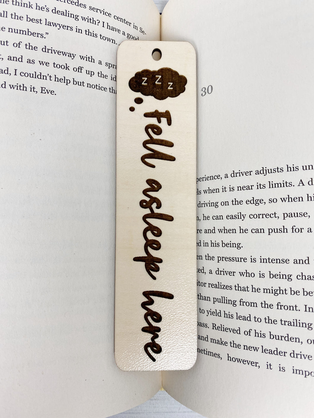 Fell Asleep Here Bookmark | Wood Bookmark | Bookmark | Gift